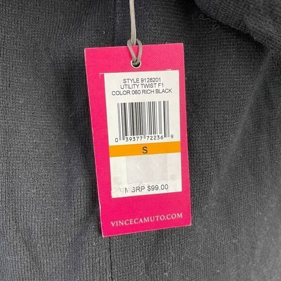 NWT Vince Camuto Black Three Quarter Sleeve Sweater Tip Size S - Picture 5 of 6